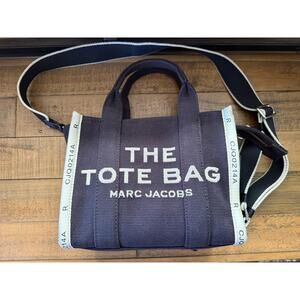 Marc Jacobs The Tote Bag Small Black Canvas Crossbody Tote Bag Purse